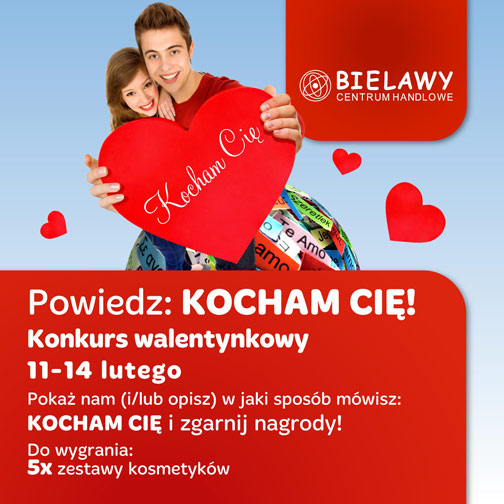 Konkurs „Walentynki” na fanpage CH Bielawy na Facebooku