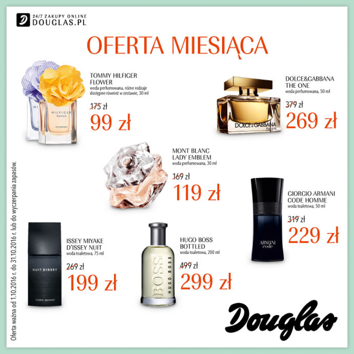 Oferta Miesiąca w perfumeriach Douglas – Październik 2016