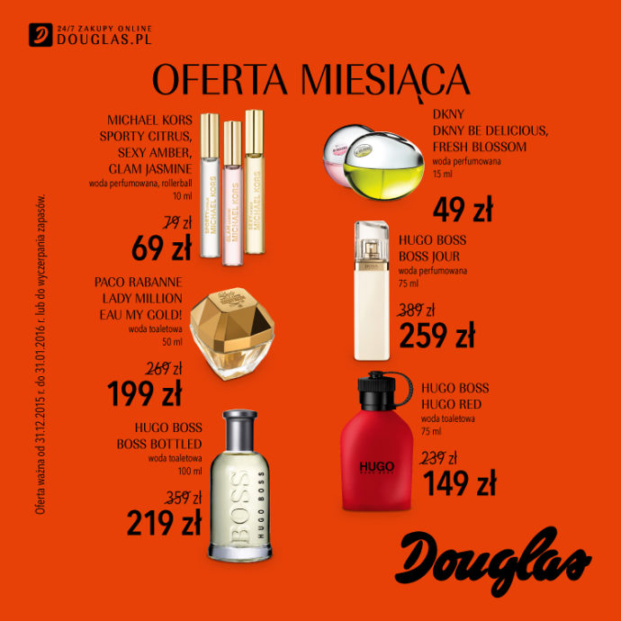 Oferta Miesiąca w perfumeriach Douglas – Styczeń 2016