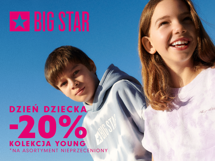 DZIEŃ DZIECKA -20% na nieprzeceniony asortyment z kolekcji Young w BIG STAR!
