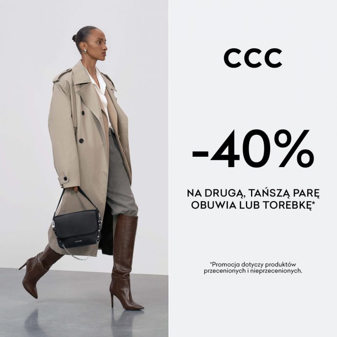 -40% na drugą tańszą parę obuwia lub torebkę