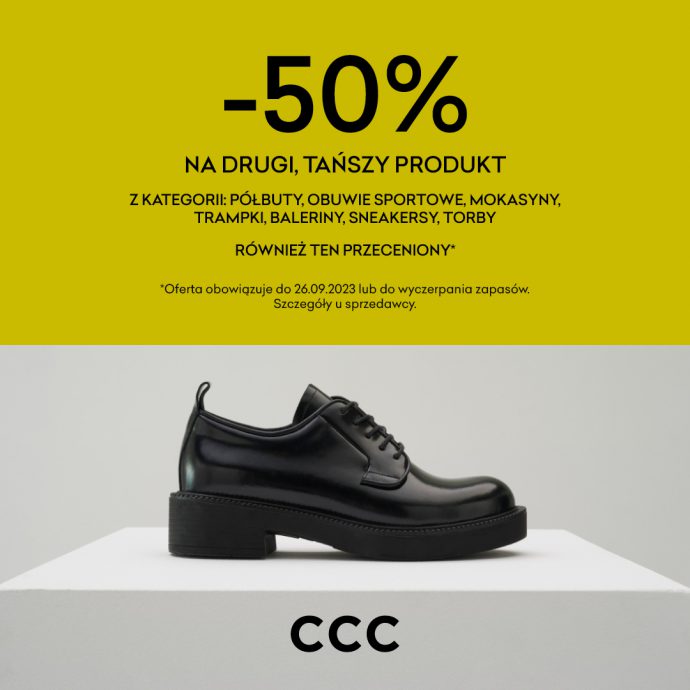 Promocja w CCC -50% na drugi produkt