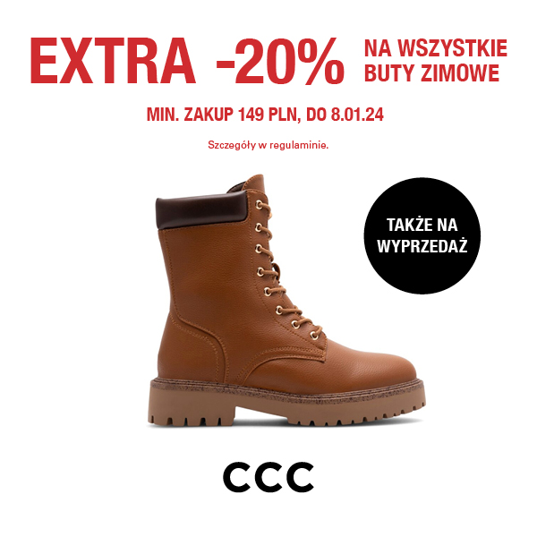 Ekstra 20% zniżki na wszystkie buty zimowe w CCC!